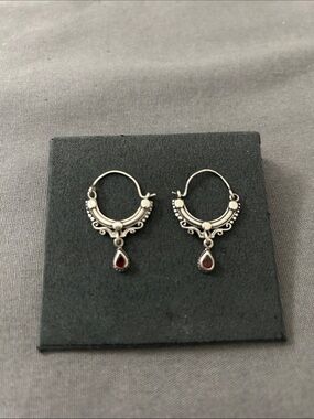 Martha Jackson (UK) Sterling Silver w/ Garnet Teardrop